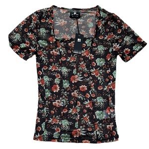 Standard Issue | Floral Mesh Bodice Tee